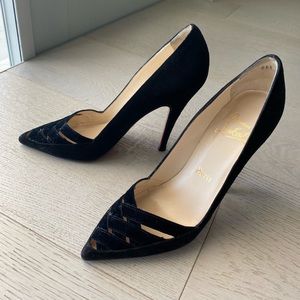 CHRISTIAN LOUBOUTIN Black Suede Pumps 36.5 / 6.5